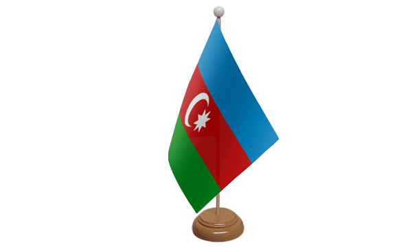Azerbaijan Small Flag with Wooden Stand